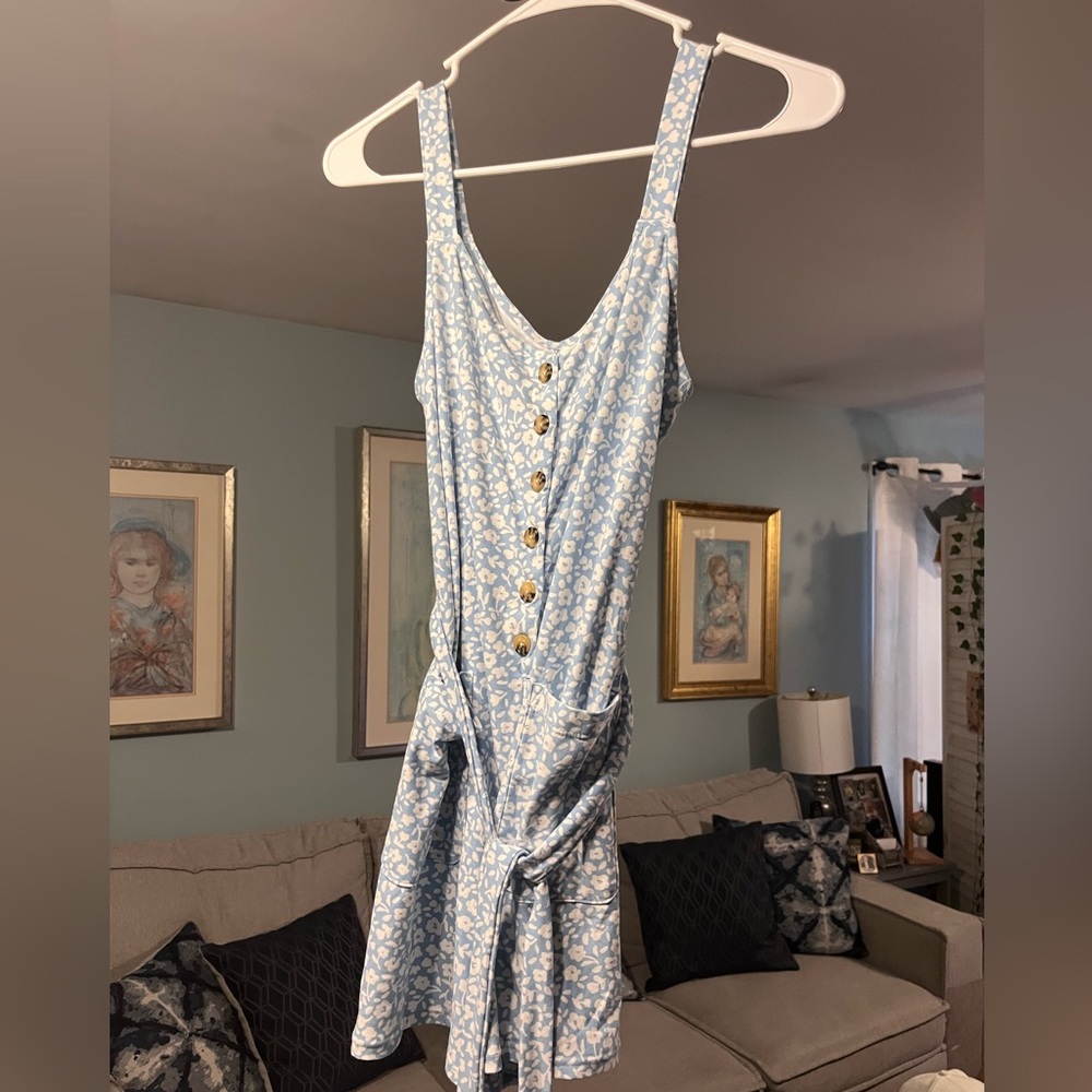 Cute Blue and White One Piece Shorts